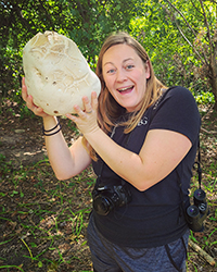 King, Megan holding a puffball